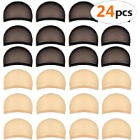 24 piezas Gorros de Peluca para Hombre y Mujer- Redecillas Casquillo de Peluca de Nylon Elástico y Delgada- un tamaño…